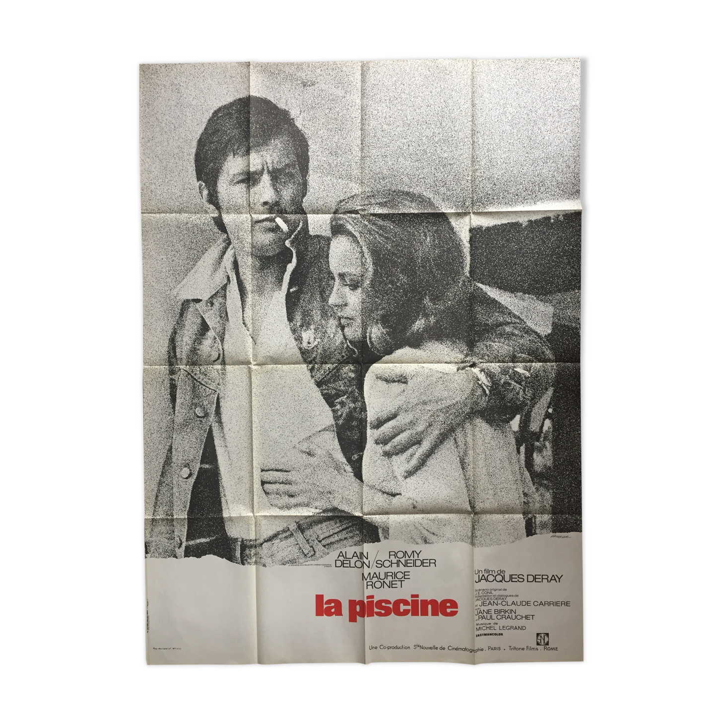 Cinema poster "La Piscine" Alain Delon, Romy Schneider 120x160cm 1974