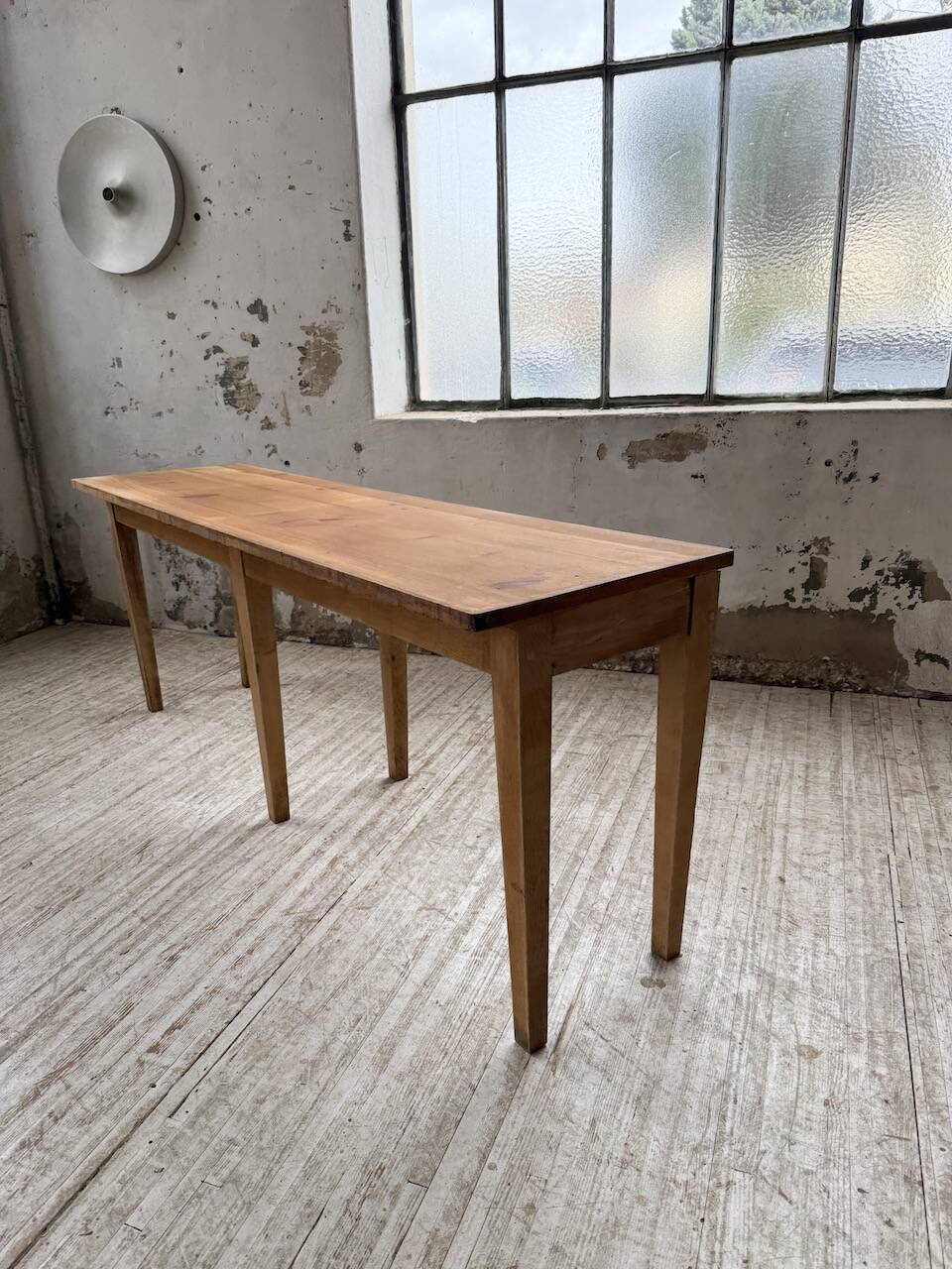 Oak and pine farmhouse console table