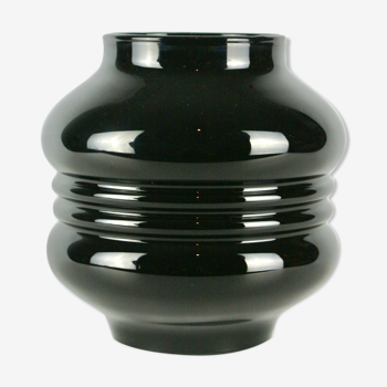 Shaped hyalite black glass vase 1930