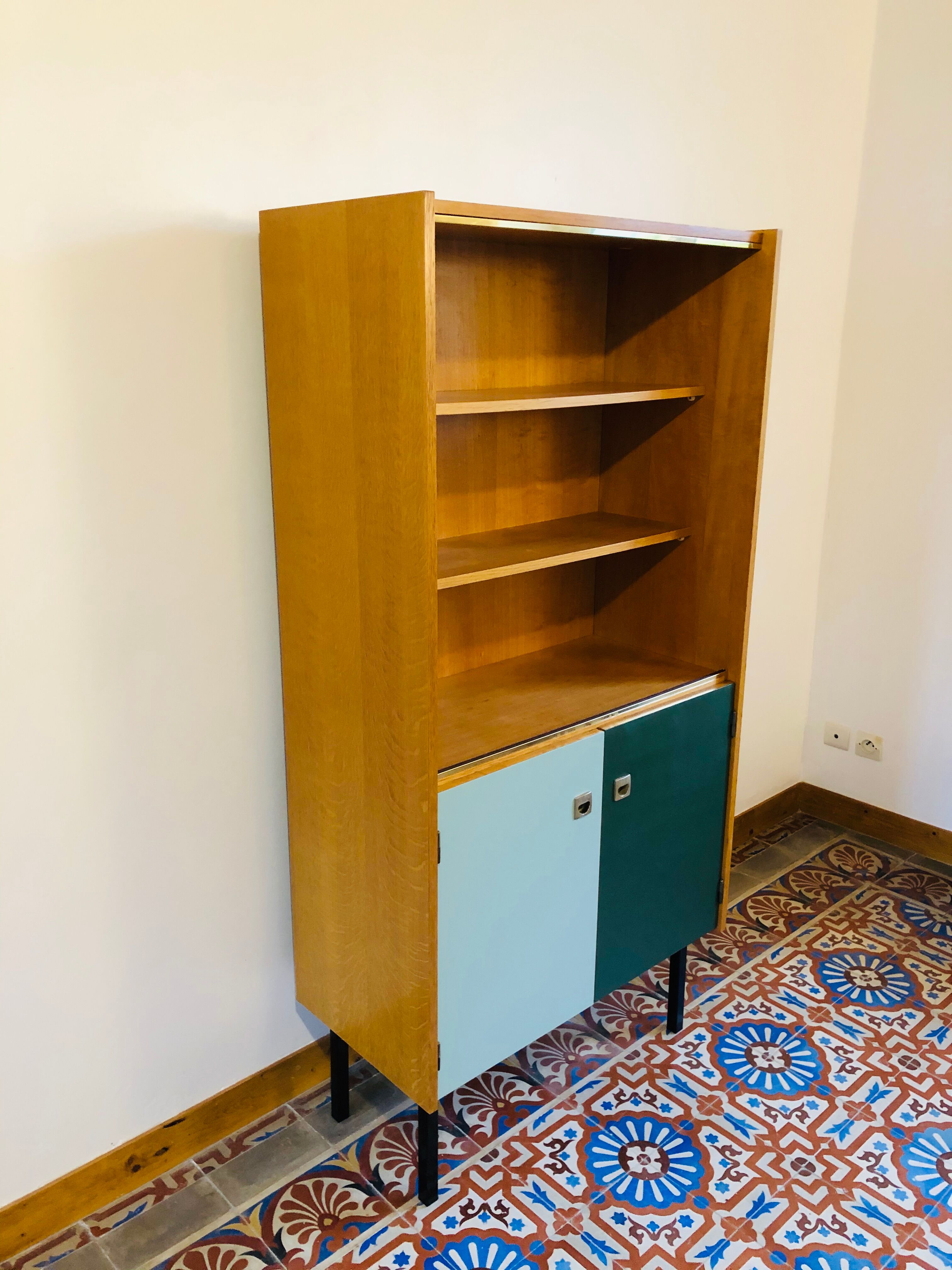 Vintage oak library 1960