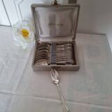 Set of 12 silver-plated coffee or dessert spoons from the E brand