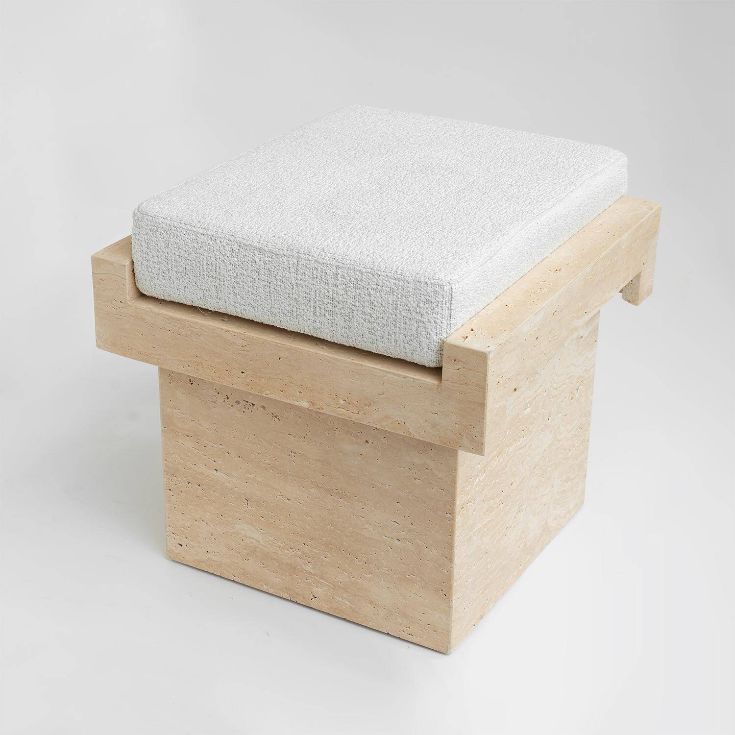 Tabouret Lego en travertin - Edition limitée