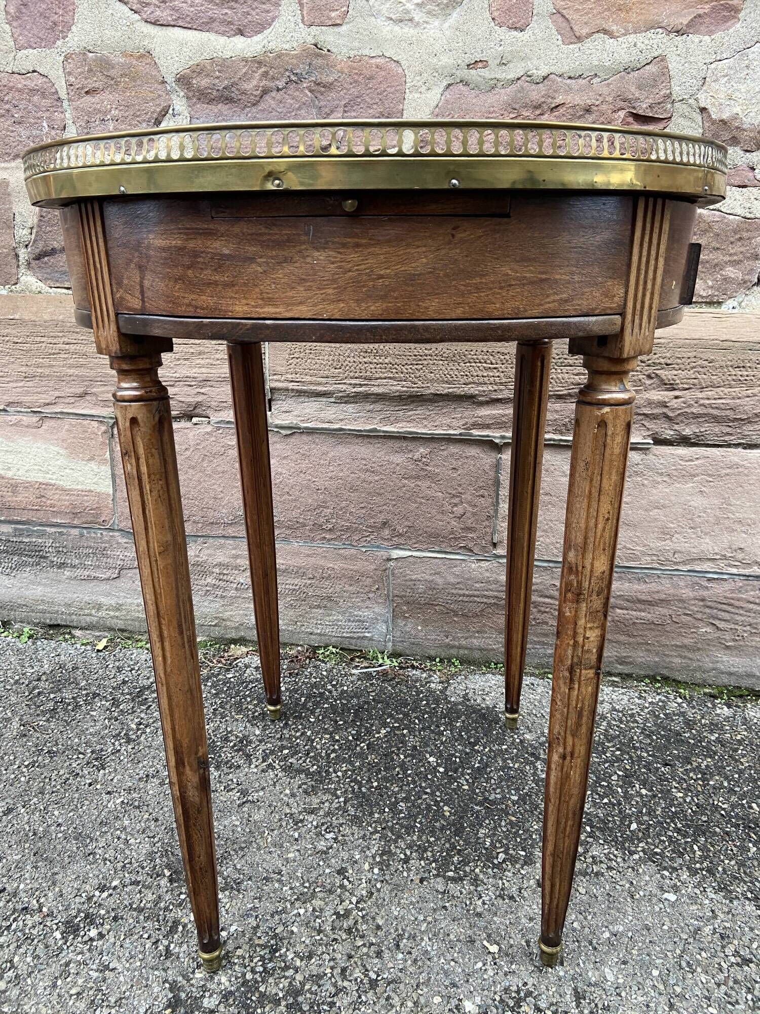 Table basse bouillotte de style Louis XVI en bois des années 1960/70