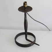 Brutalist hammered iron lamp from the 1950s.