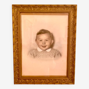 Frame from the 1920s - 1930s, colorized drawing of a toddler