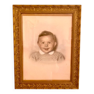 Frame from the 1920s - 1930s, colorized drawing of a toddler