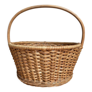 Panier rond osier bois