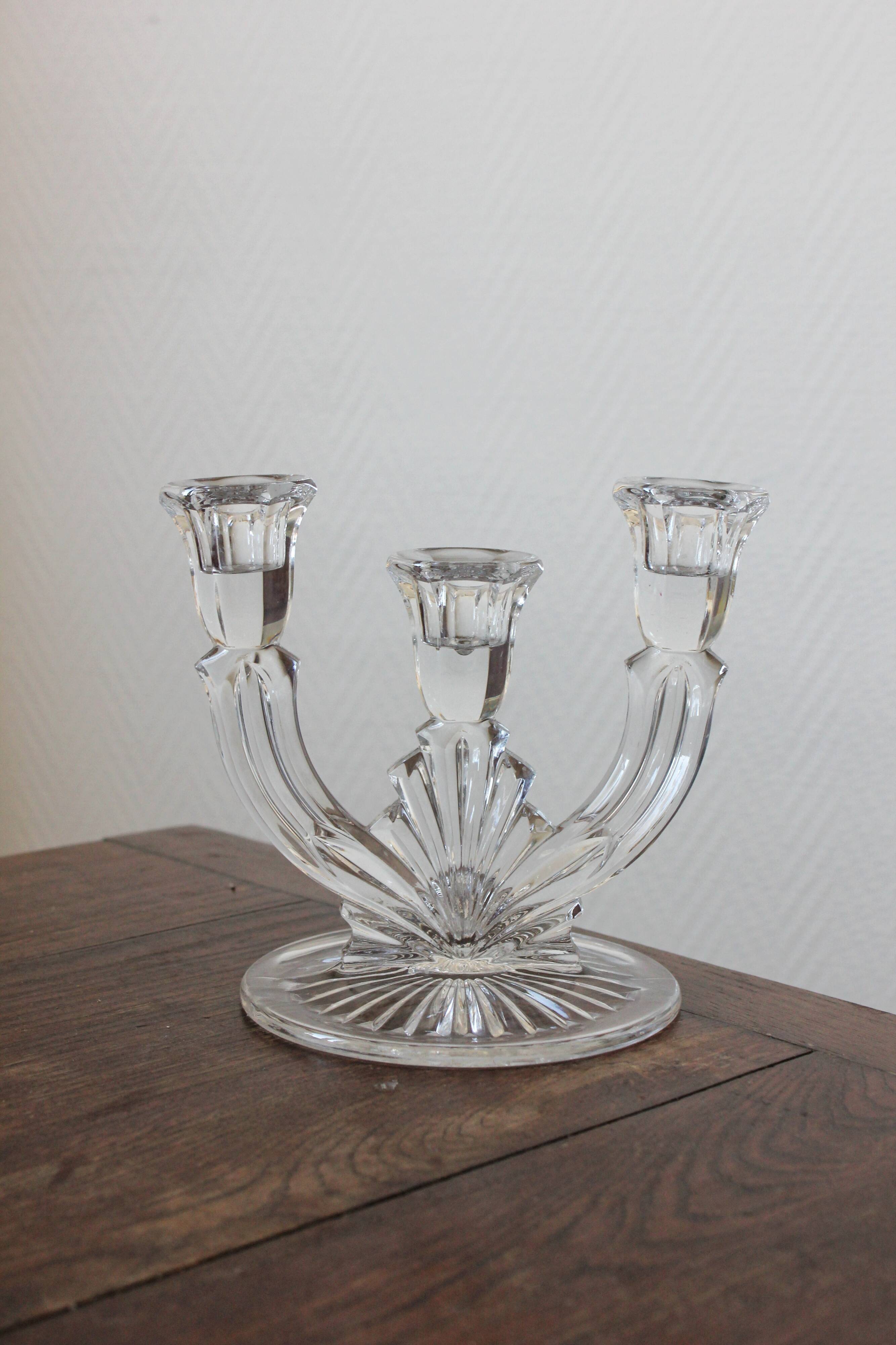 Vintage Crystal Candle Holder Chandelier