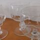 Set of 6 water glasses on feet, grape decoration and Luminarc vine shoot