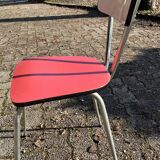 Red and cream Formica kitchen chairs