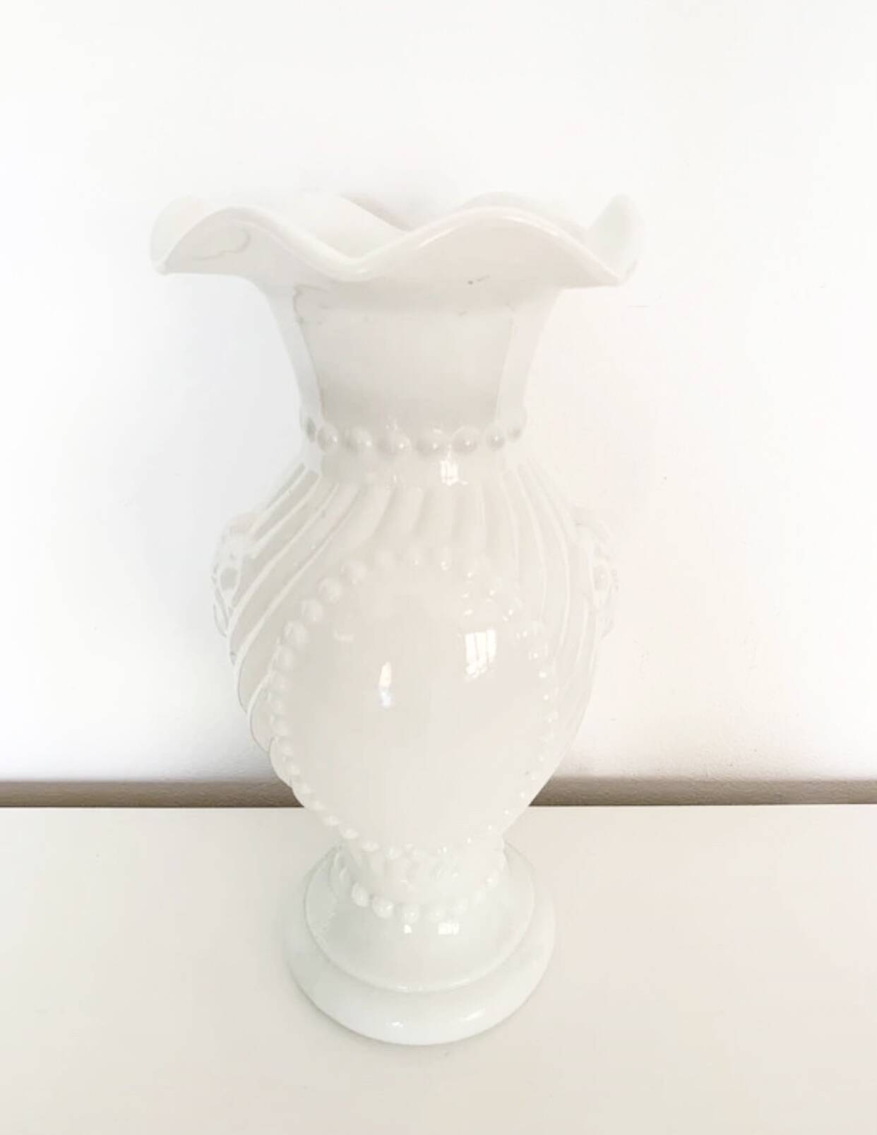 White opaline vase
