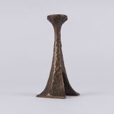 Brutalist bronze candle holder
