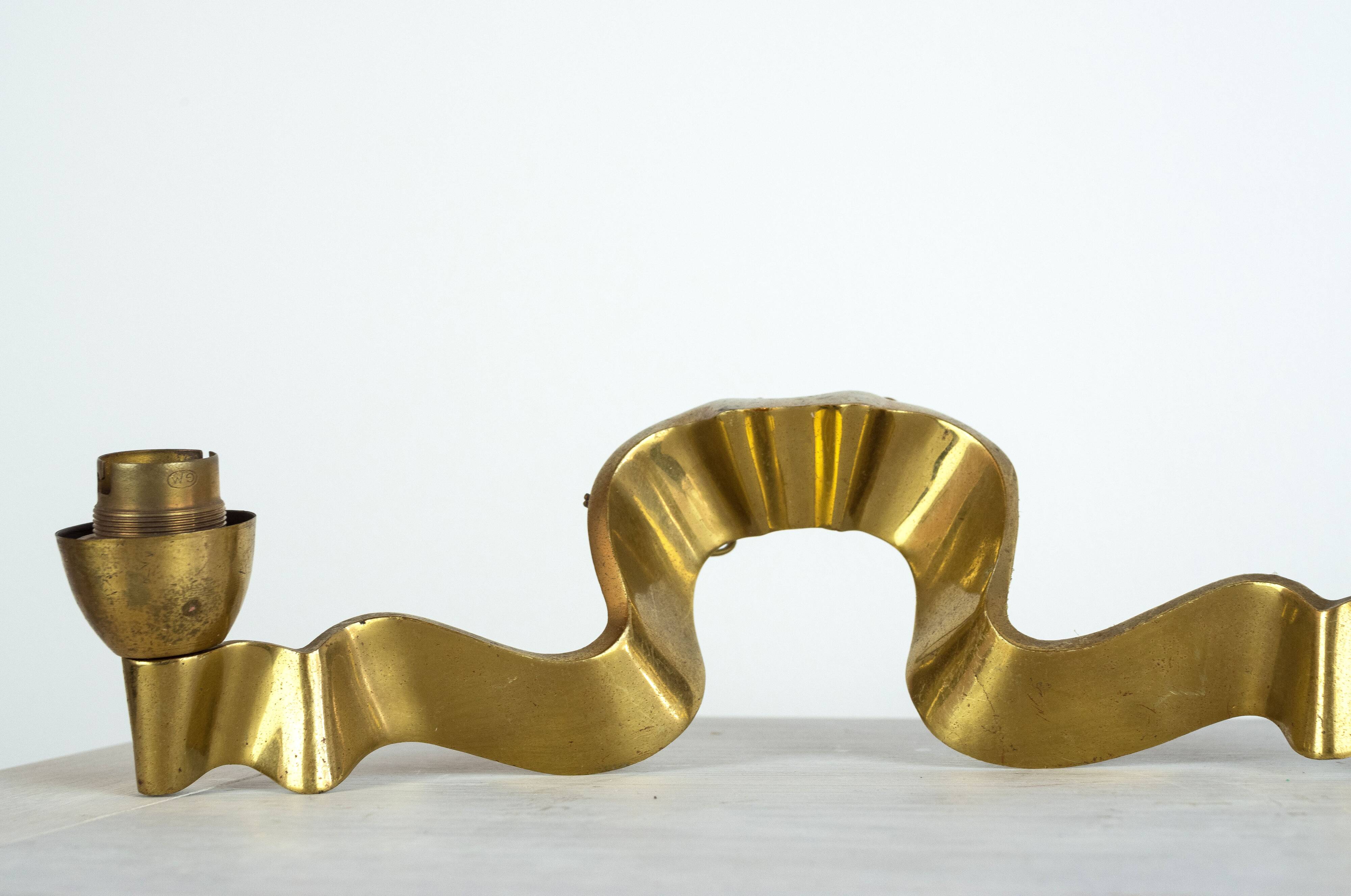 Pair of gilded bronze wall lamps, France, 1940