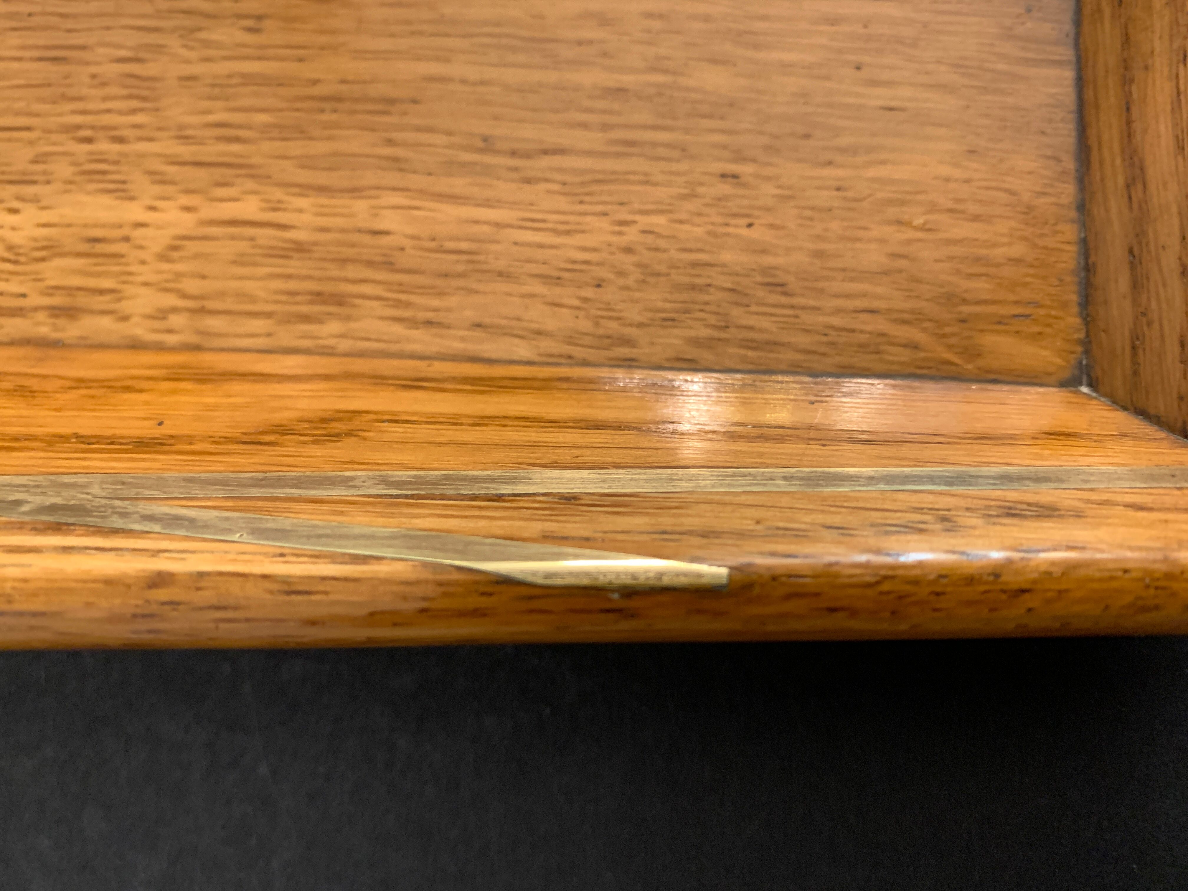 Wooden pencil holder with brass inserts, NINETEENTH