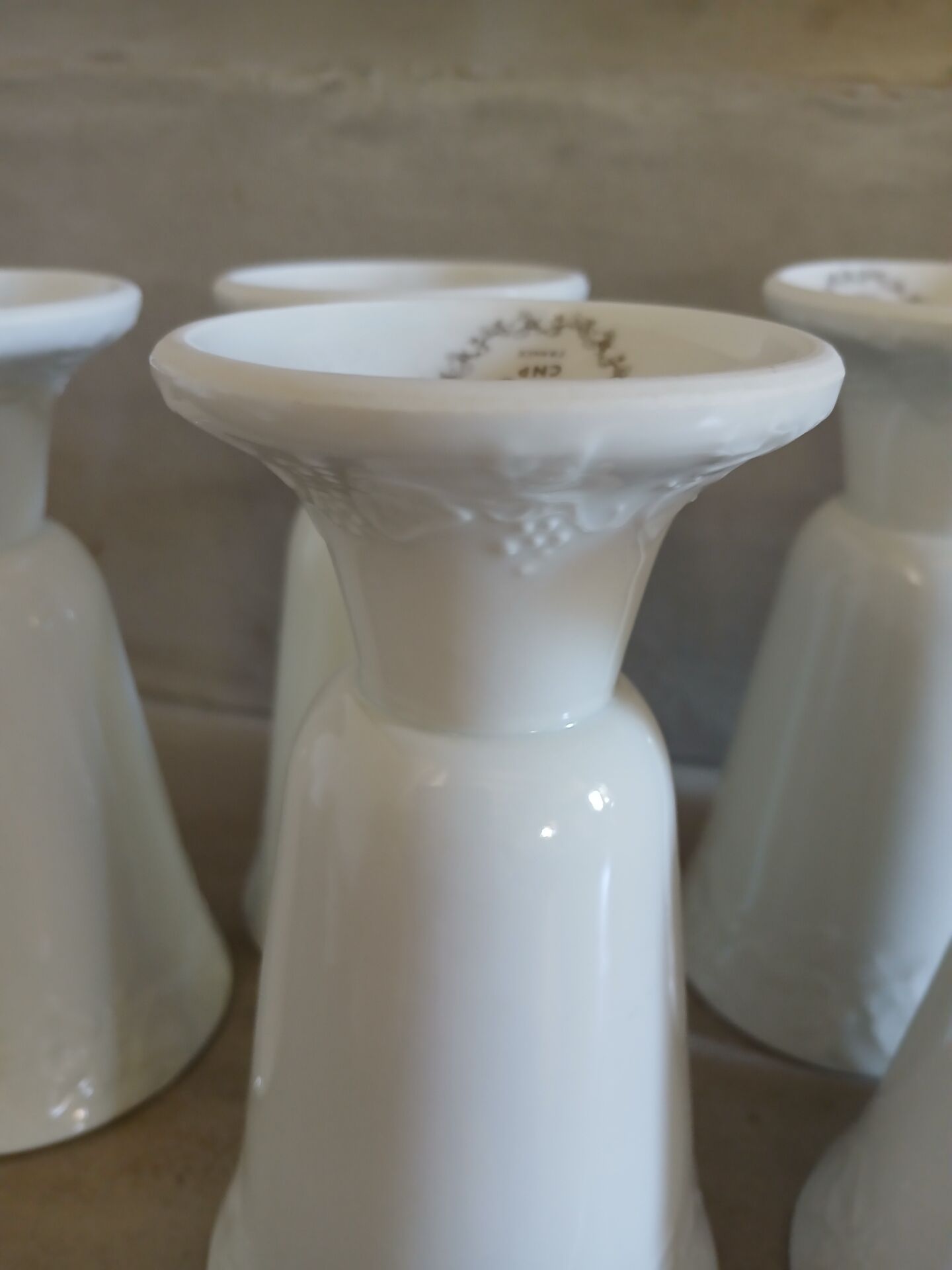 6 mazagrans/ mugs in white porcelain