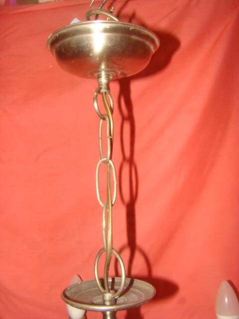 five-armed chandelier in white metal