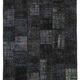 Tapis oriental vintage noué à la main 172 cm x 242 cm tapis patchwork noir