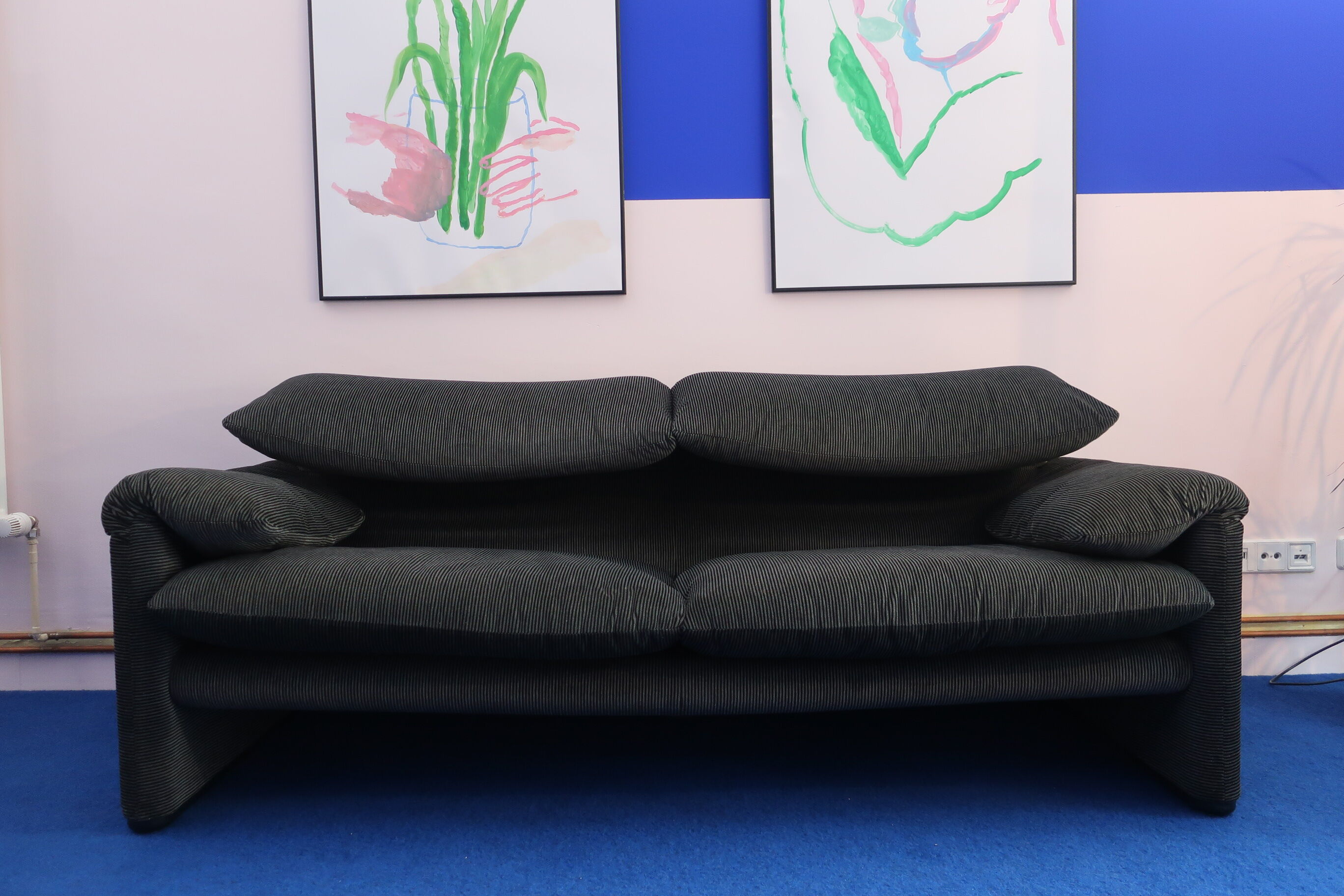 Maralunga sofa 2 seats Cassina edition 80s/90s