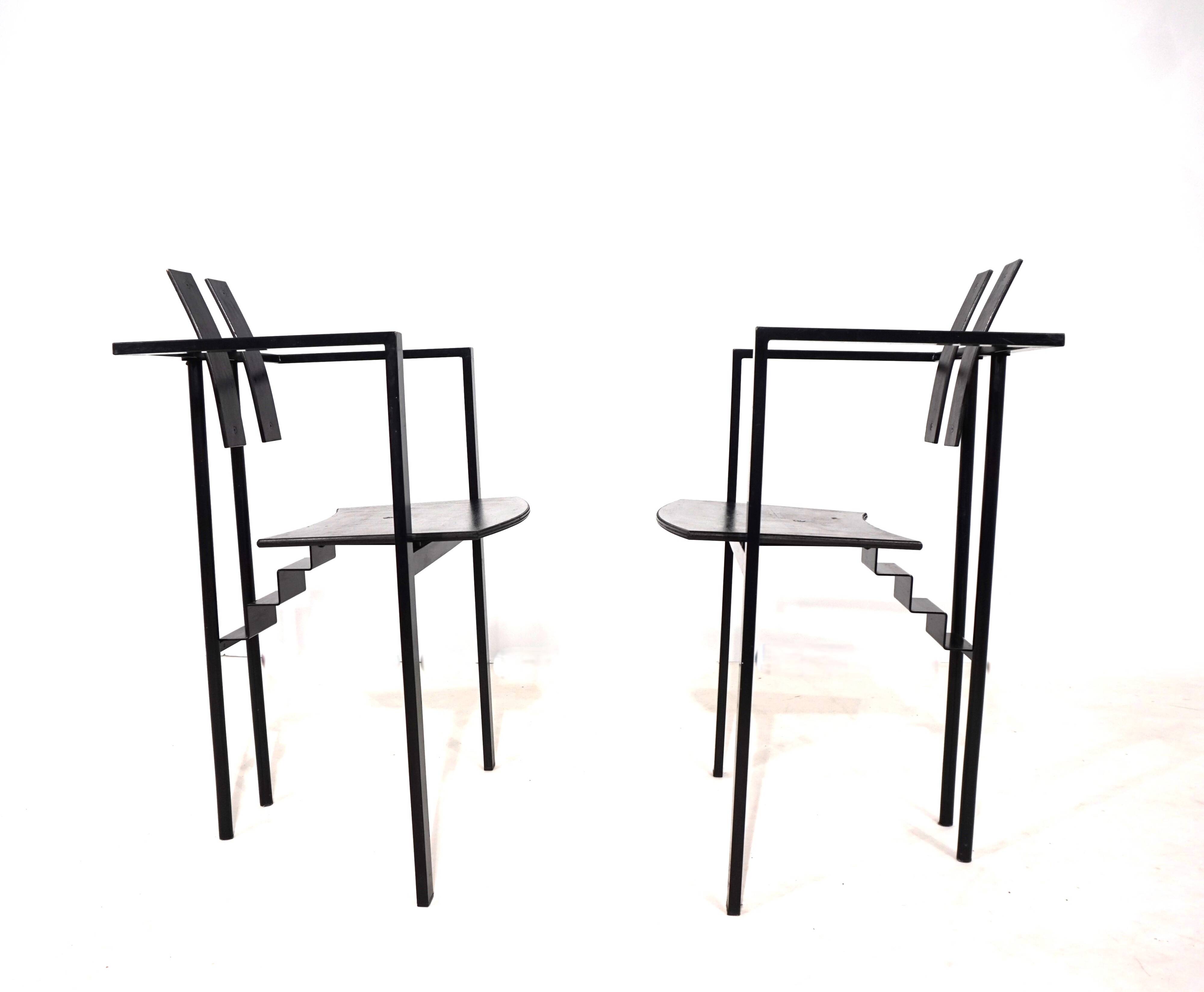 KFF Trix Memphis set of two dining chairs by Karl Friedrich Förster, 1988