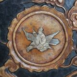 Chinese tray in mother-of-pearl and soapstone