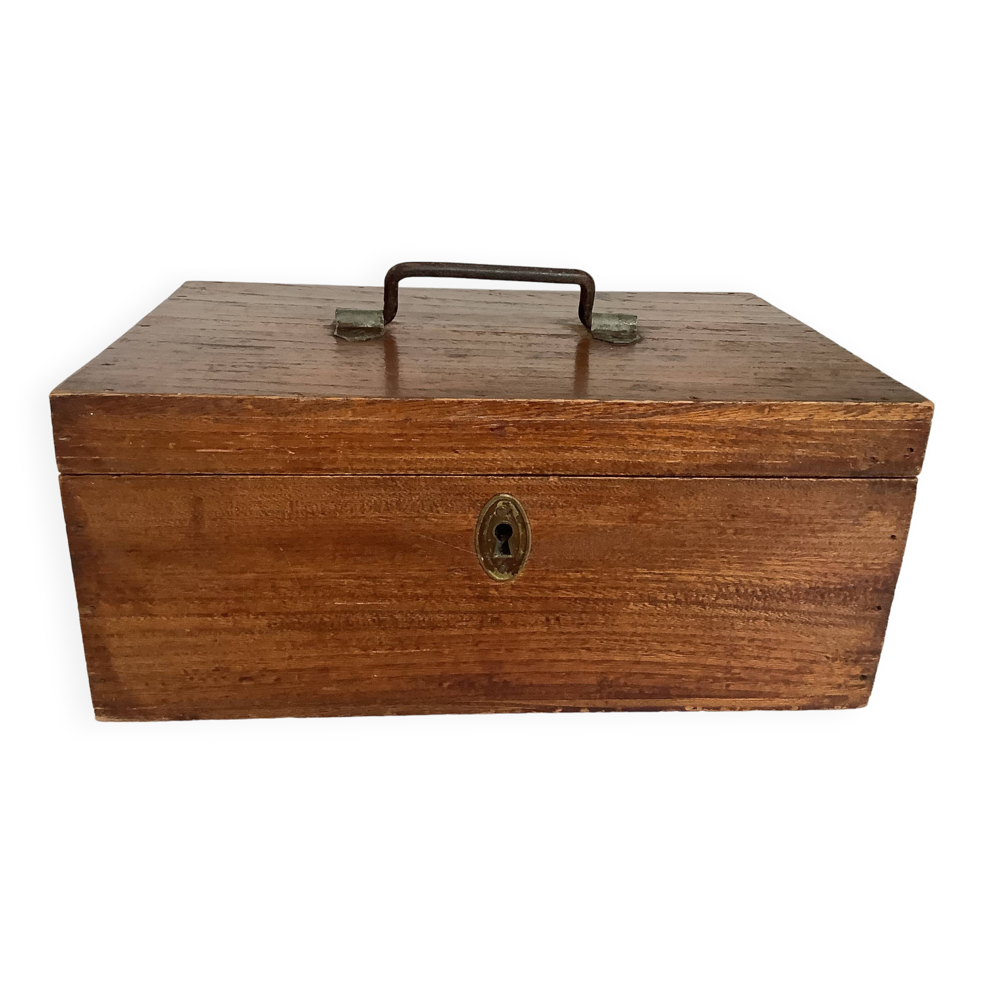 Old wooden box with handle