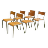 Set of 6 school chairs