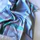 Vintage tablecloth, blue with stripes