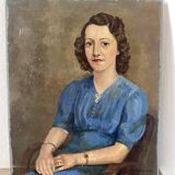 Signed portrait of a woman