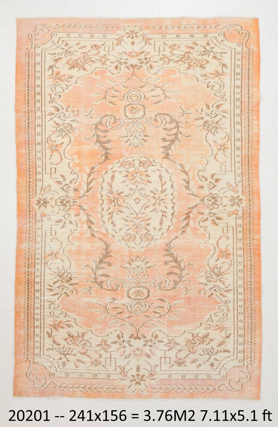 5x8 Peach & Cream Persian Rug, 156x241Cm