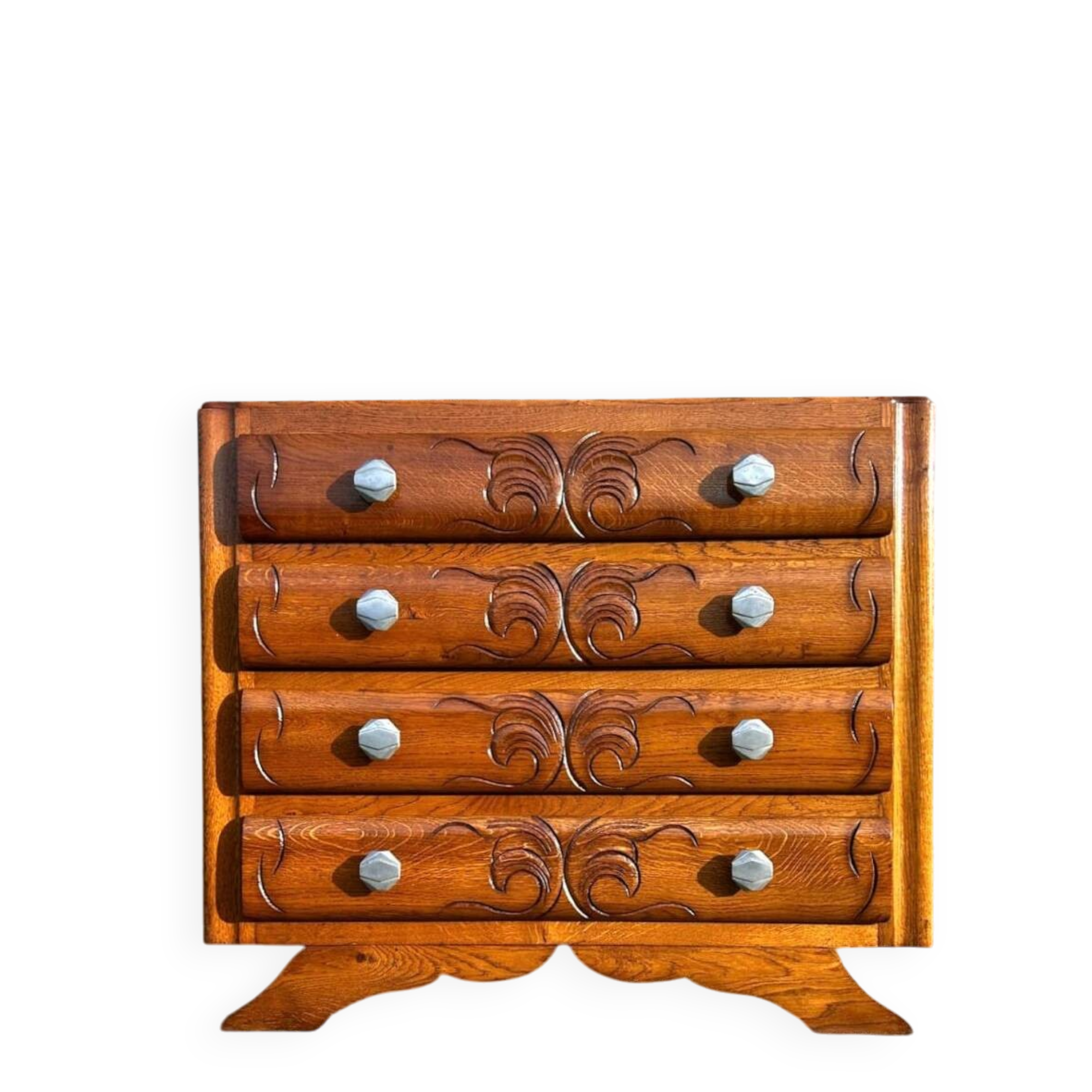 Art Deco commode, vintage antique piece with marble top.