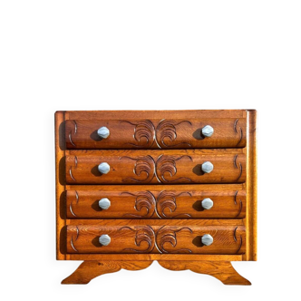 Art Deco commode, vintage antique piece with marble top.