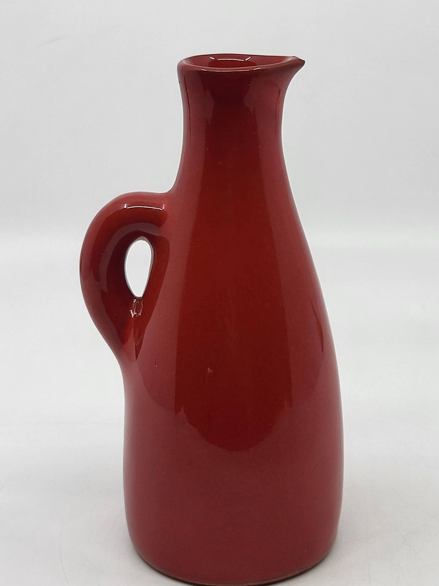 Robert Picault bottle in red ceramic, Vallauris, France, vintage 1950.