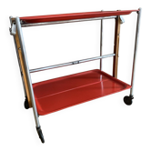Service trolley rolling table Platex Textable red 70s Space Age