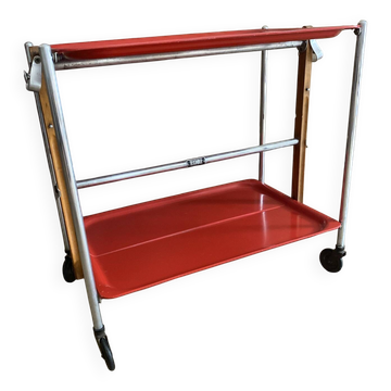 Chariot de service table roulante Platex Textable rouge 70’ Spage age