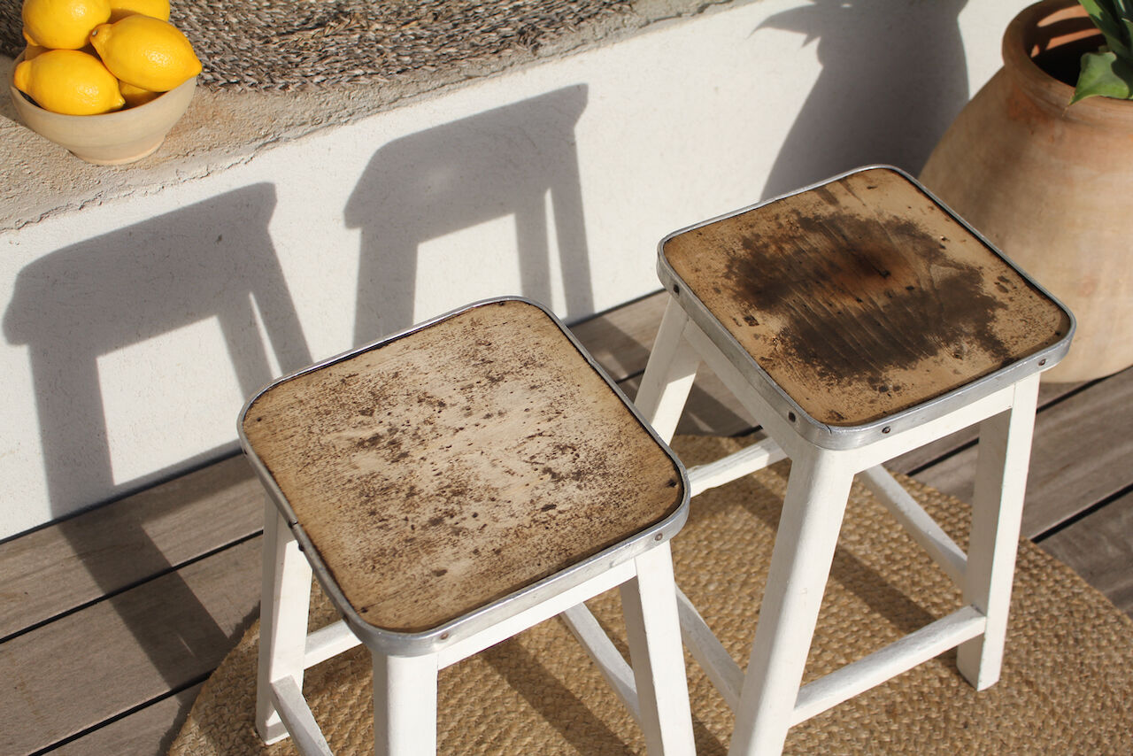 Paire de tabourets vintage