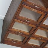 Vintage Dutch Oak Haberdashery Shop Cabinet / Vitrine, 1950s