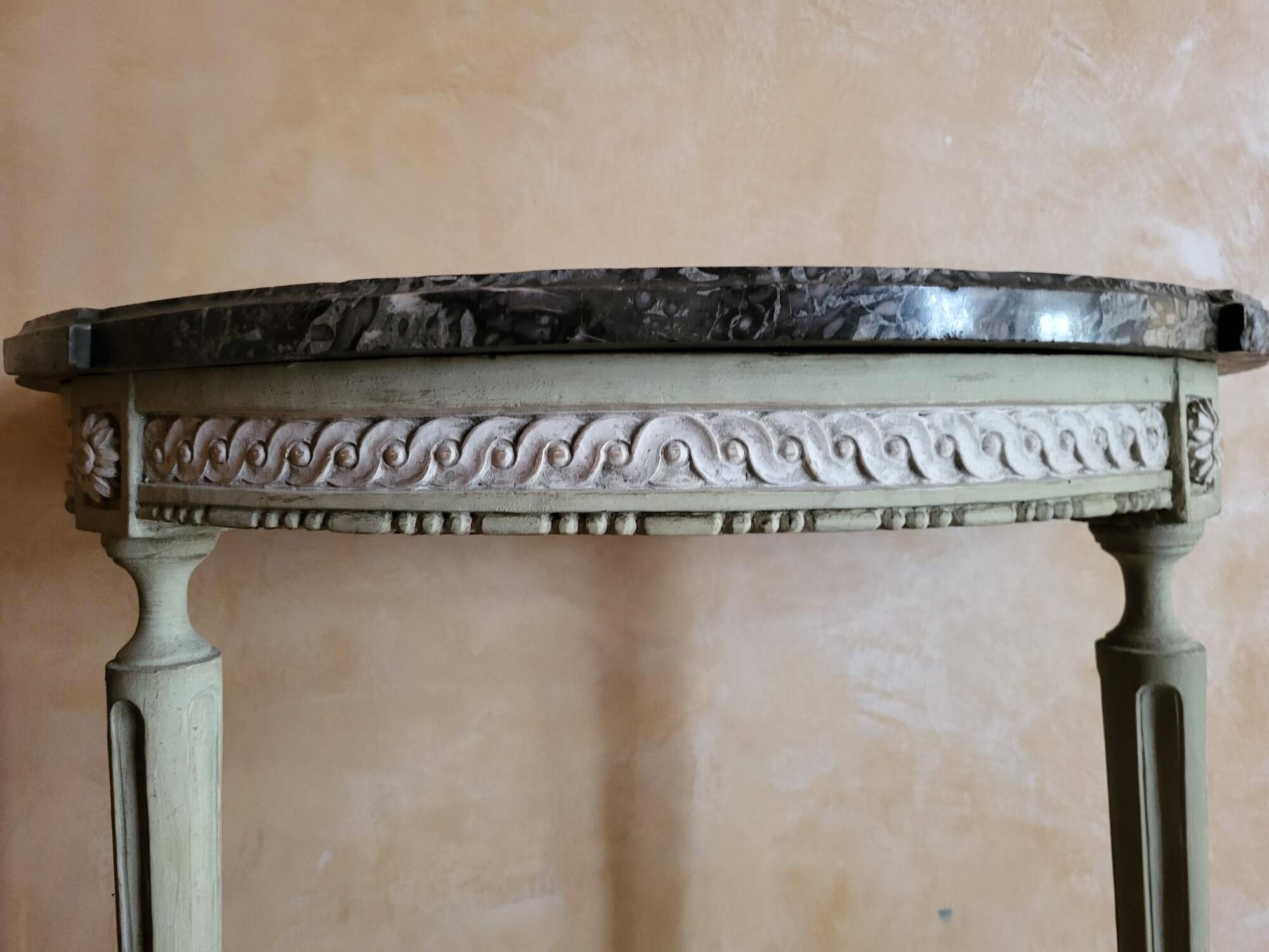 Louis XVI period console – Carved wood & Sainte-Anne marble – 18th century