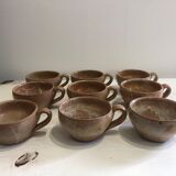 Set of 9 cups and under cups in sandstone