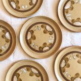 Batch of 6 dessert plates in Sarreguemines sandstone