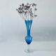 Blue and transparent glass vase