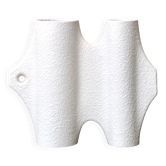 Sgrafo Modern sculptural white porcelain vase by Peter Muller