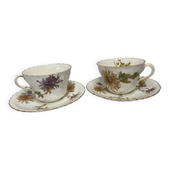 Old English porcelain tea cups from the early 20th century