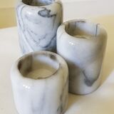 Set of 3 marble candle holders