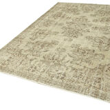 Hand-knotted unique turkish beige rug 208 cm x 310 cm