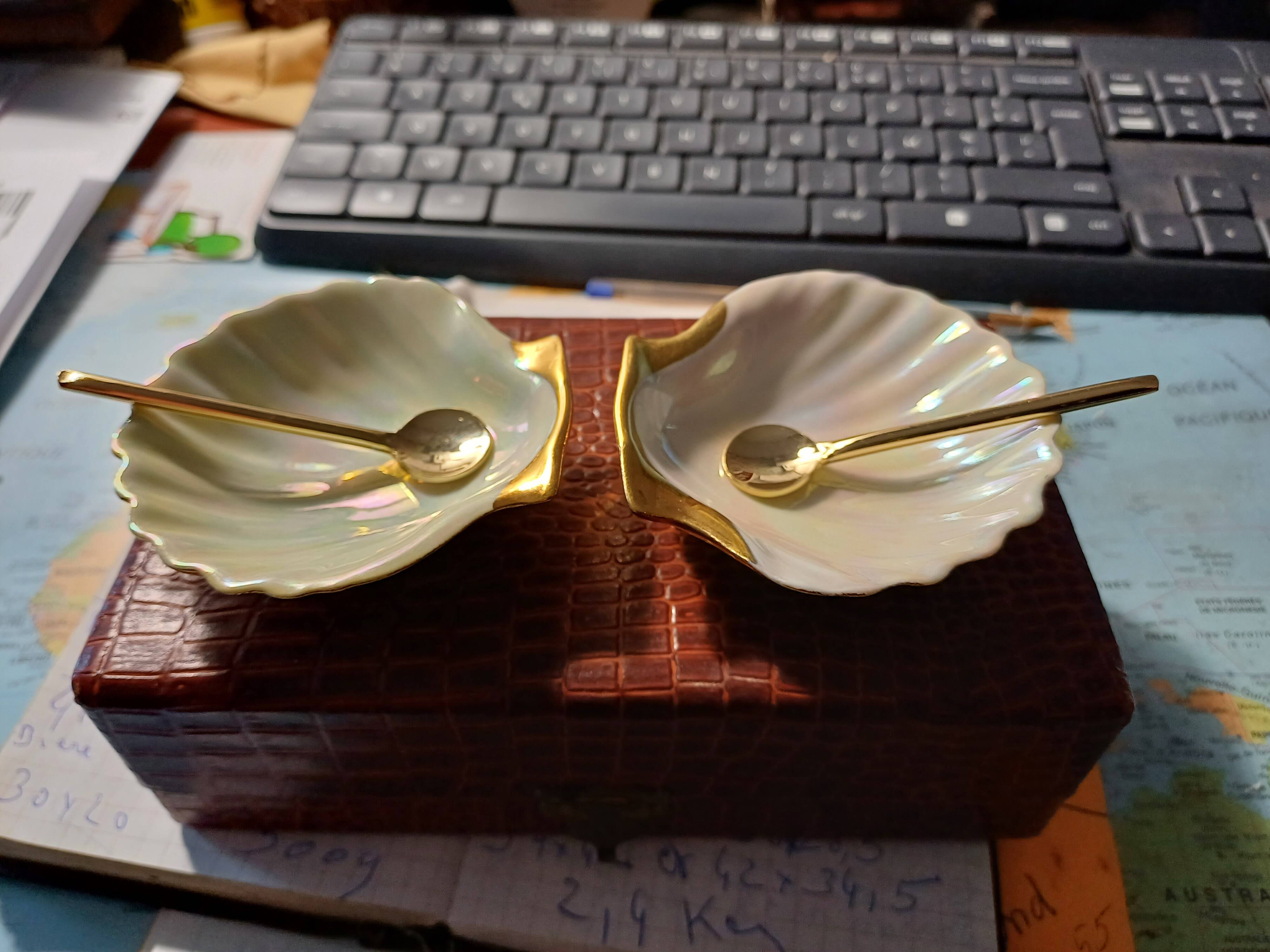 Salt and Pepper Shakers in Limoges Porcelain R.Montigny