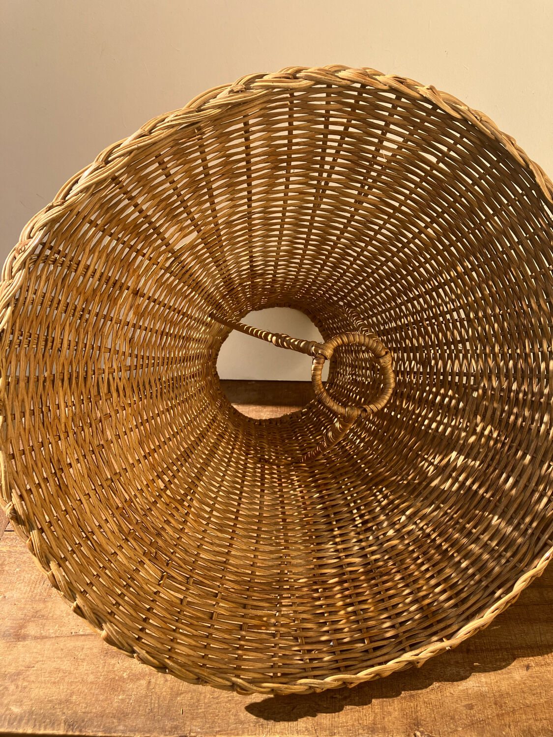 Vintage wicker lampshade