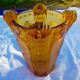 Art deco granite vase cleared with acid & enamelled