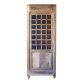 Glass-fronted cabinet from 1915, solid wood.