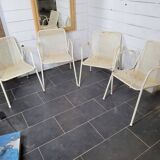 4 fauteuils de jardin en métal perforé