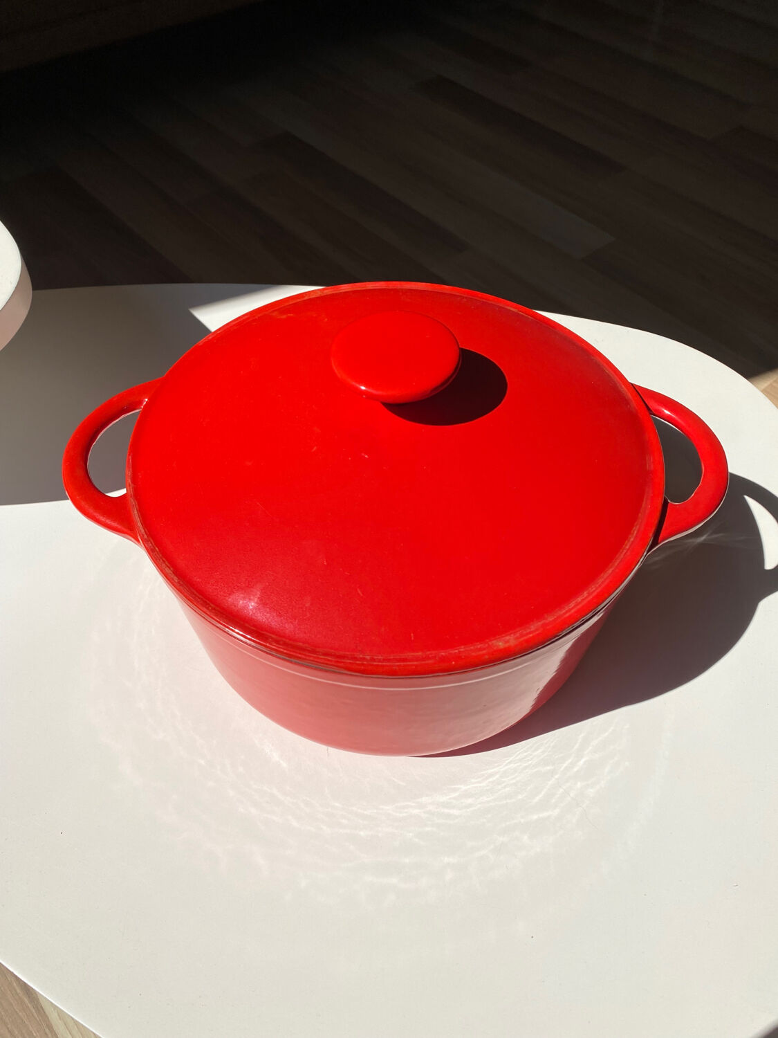 Cocotte Staub En Fonte émaillée Rouge - Forme Tomate - Vintage Made In France Fontema
